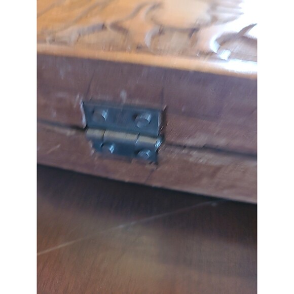 Vtg Mancala board African giraffe/elephant hand carved box wood Gane Board - Picture 12 of 12